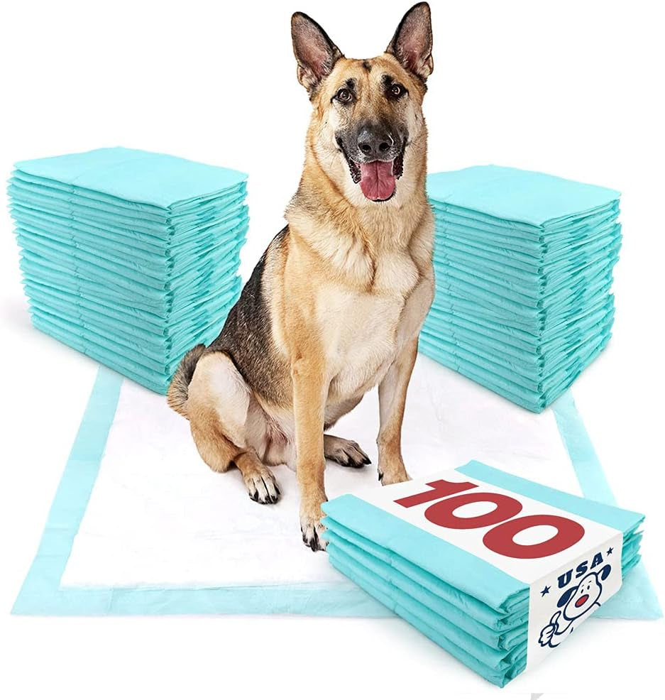 USA plus Puppy Pads, Jumbo 36X36 Inch, 100 Count Bulk Pack - Premium Puppy Pee Pads for Dogs, Tear Resistant, Super Absorbent Polymer Gel Core, 5-Layer Design