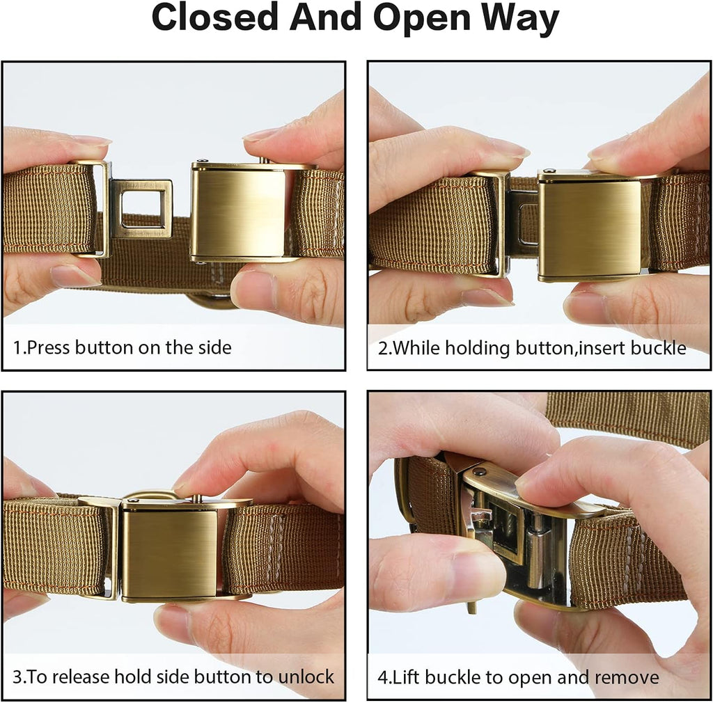 Luxury Adjustable Heavy Duty Nylon Dog Collar with Seatbelt Metal Buckle - Perfect for Medium to Large Pets
